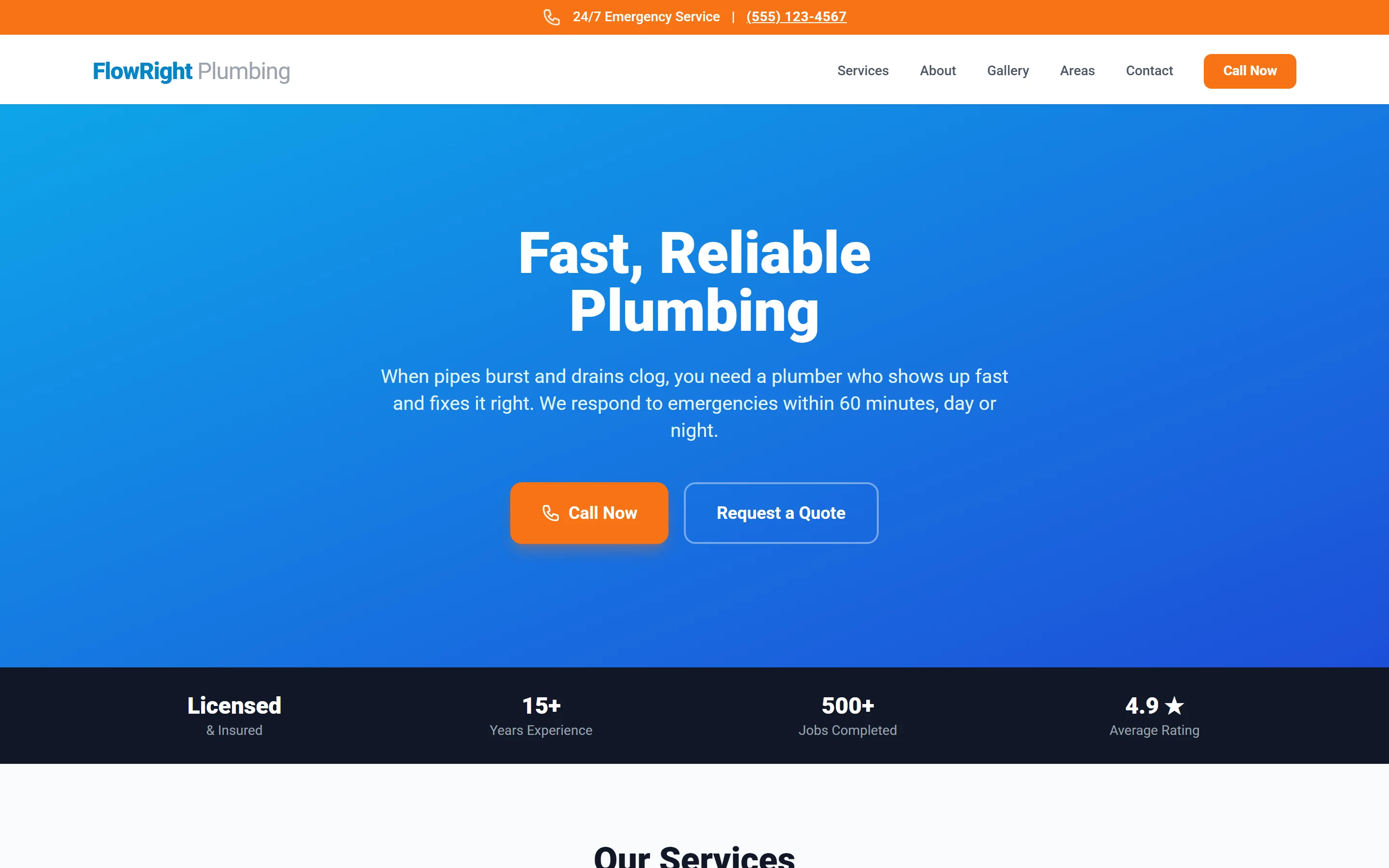 Sample campaign landing page ready to launch